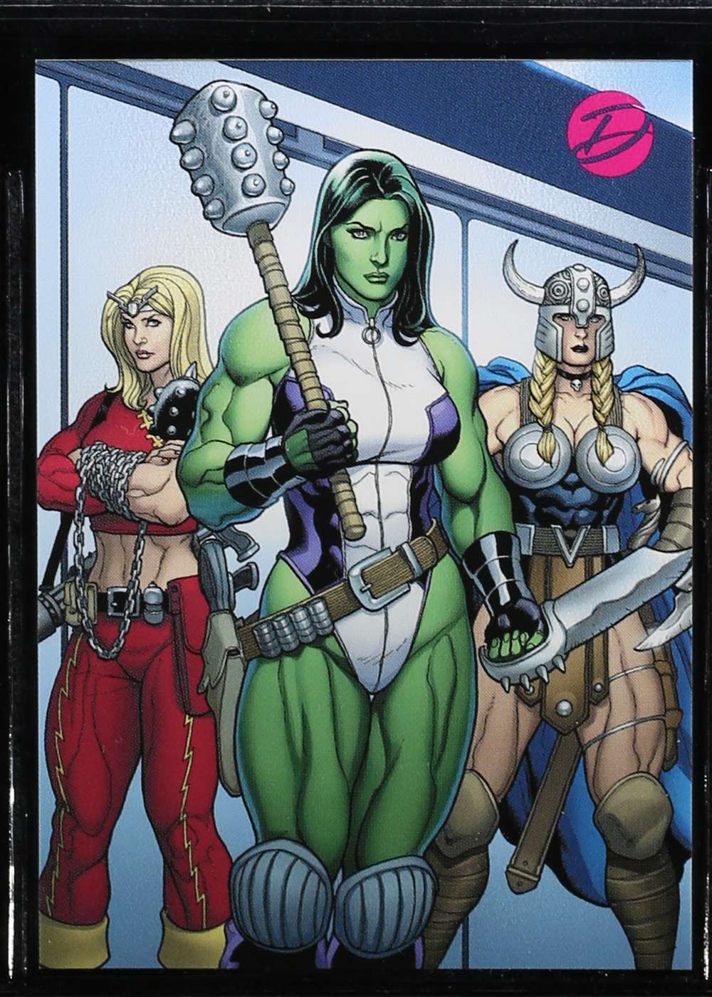 (She-Hulk in front; exclusive promo card)