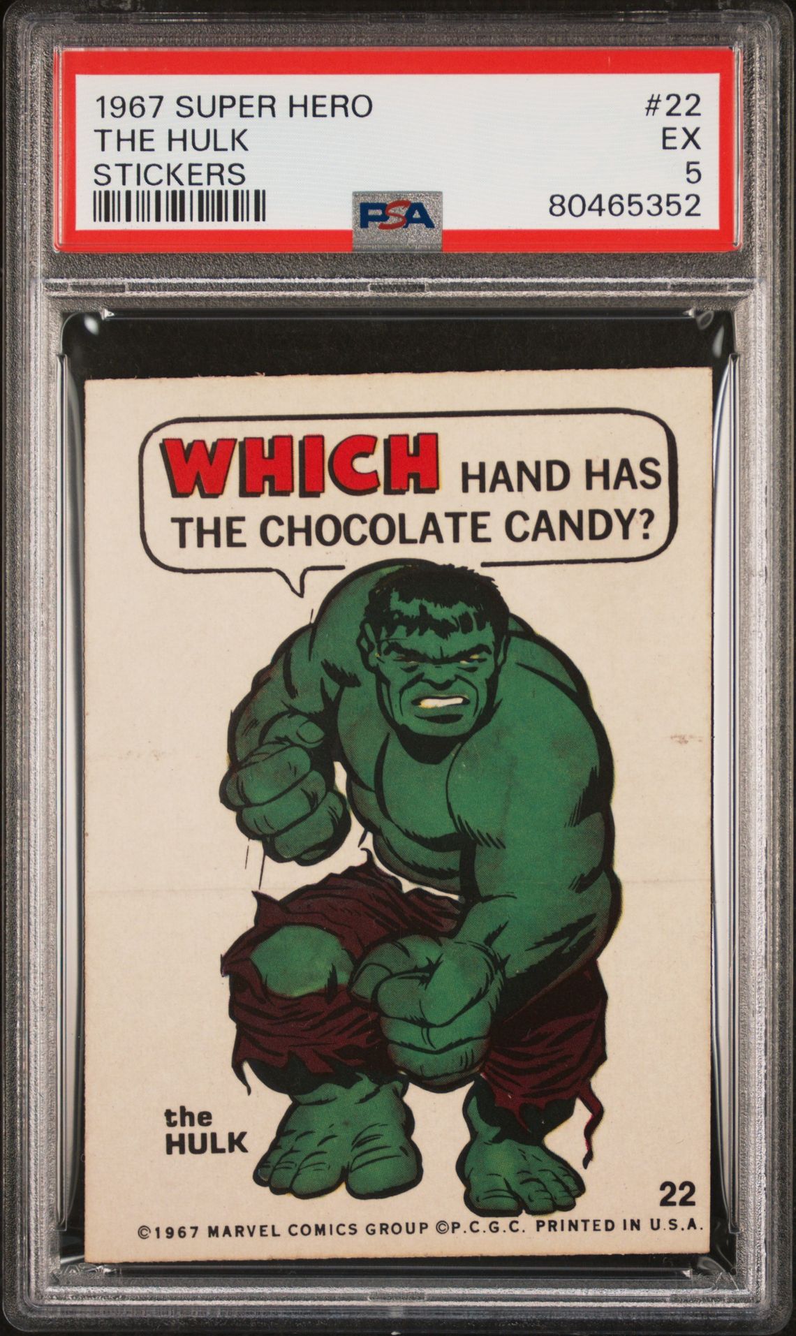 The Hulk - Which hand has the chocolate candy?